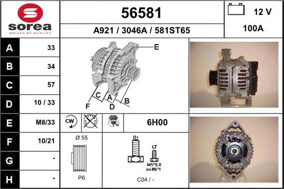 EAI 56581 - Generator alexcarstop-ersatzteile.com