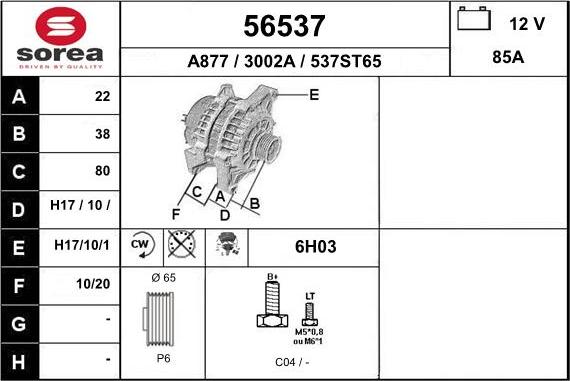 EAI 56537 - Generator alexcarstop-ersatzteile.com