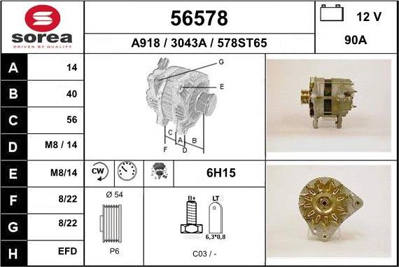 EAI 56578 - Generator alexcarstop-ersatzteile.com