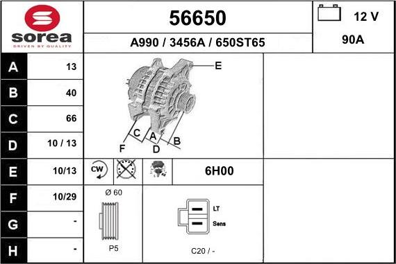 EAI 56650 - Generator alexcarstop-ersatzteile.com