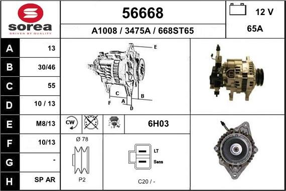 EAI 56668 - Generator alexcarstop-ersatzteile.com