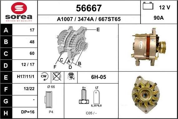 EAI 56667 - Generator alexcarstop-ersatzteile.com