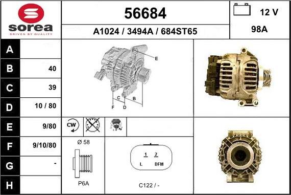 EAI 56684 - Generator alexcarstop-ersatzteile.com