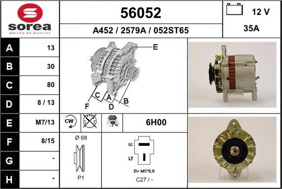 EAI 56052 - Generator alexcarstop-ersatzteile.com