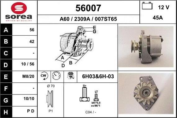 EAI 56007 - Generator alexcarstop-ersatzteile.com