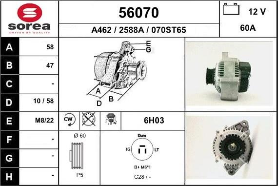 EAI 56070 - Generator alexcarstop-ersatzteile.com