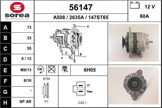 EAI 56147 - Generator alexcarstop-ersatzteile.com