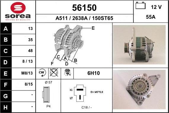 EAI 56150 - Generator alexcarstop-ersatzteile.com