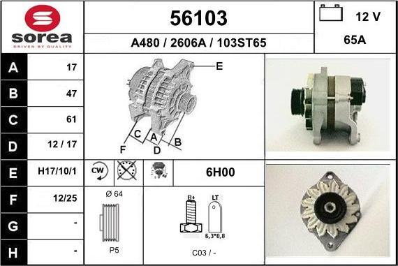 EAI 56103 - Generator alexcarstop-ersatzteile.com