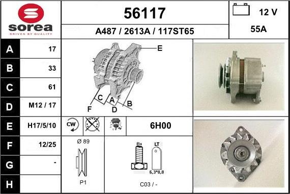 EAI 56117 - Generator alexcarstop-ersatzteile.com