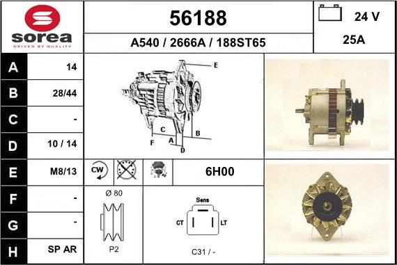 EAI 56188 - Generator alexcarstop-ersatzteile.com