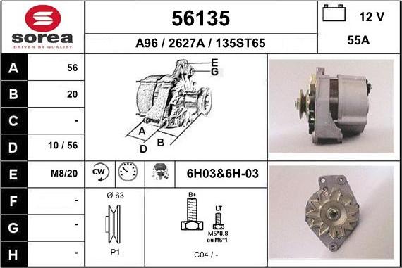 EAI 56135 - Generator alexcarstop-ersatzteile.com