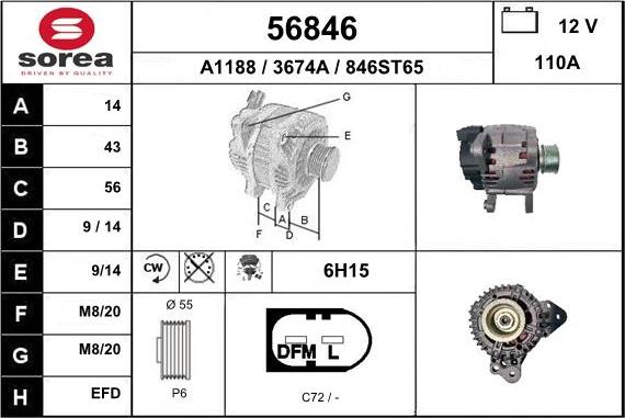 EAI 56846 - Generator alexcarstop-ersatzteile.com