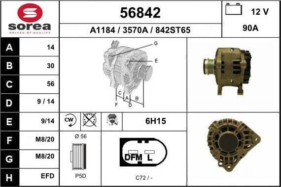 EAI 56842 - Generator alexcarstop-ersatzteile.com