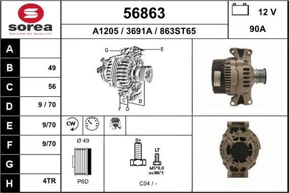 EAI 56863 - Generator alexcarstop-ersatzteile.com