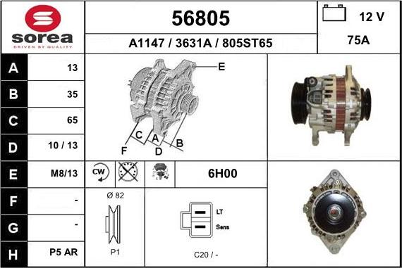 EAI 56805 - Generator alexcarstop-ersatzteile.com