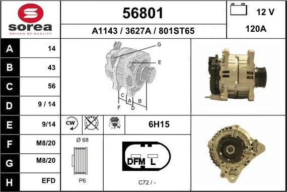 EAI 56801 - Generator alexcarstop-ersatzteile.com