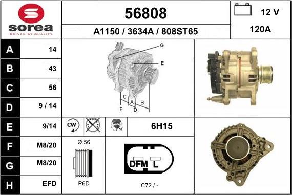 EAI 56808 - Generator alexcarstop-ersatzteile.com