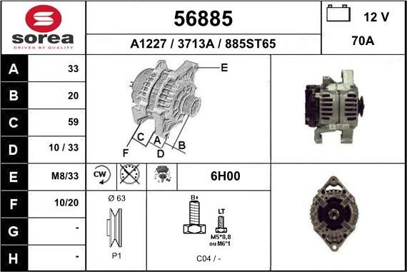 EAI 56885 - Generator alexcarstop-ersatzteile.com