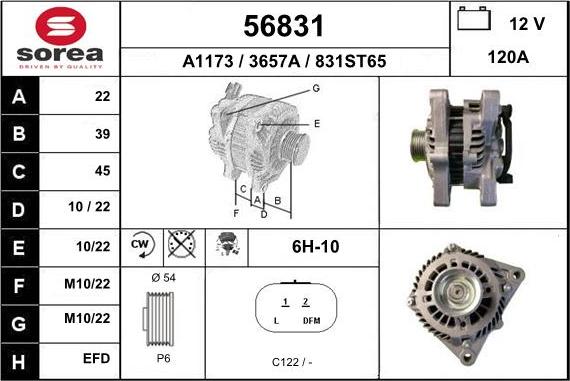 EAI 56831 - Generator alexcarstop-ersatzteile.com