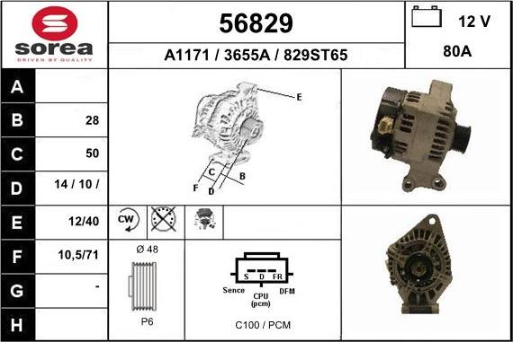 EAI 56829 - Generator alexcarstop-ersatzteile.com