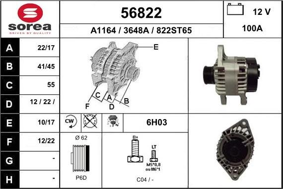 EAI 56822 - Generator alexcarstop-ersatzteile.com