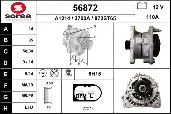 EAI 56872 - Generator alexcarstop-ersatzteile.com