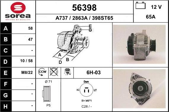 EAI 56398 - Generator alexcarstop-ersatzteile.com