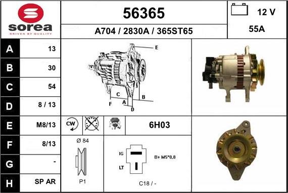 EAI 56365 - Generator alexcarstop-ersatzteile.com