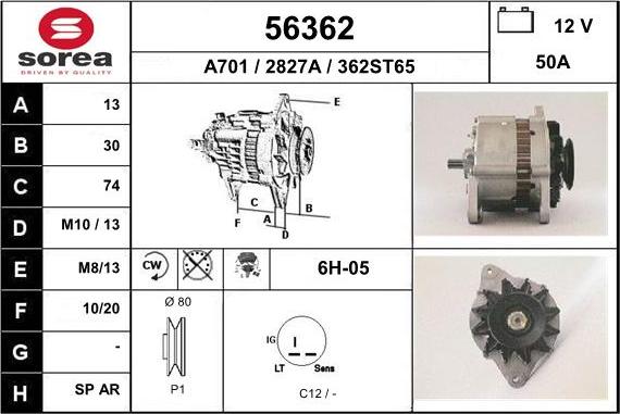 EAI 56362 - Generator alexcarstop-ersatzteile.com