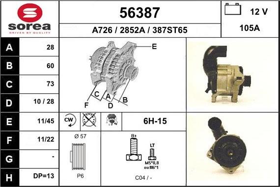 EAI 56387 - Generator alexcarstop-ersatzteile.com