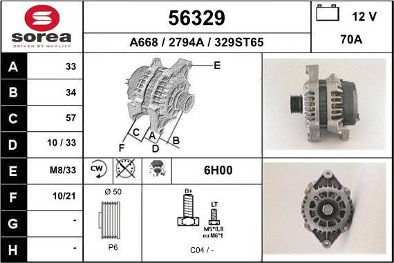 EAI 56329 - Generator alexcarstop-ersatzteile.com