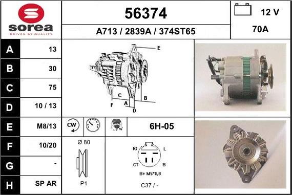 EAI 56374 - Generator alexcarstop-ersatzteile.com