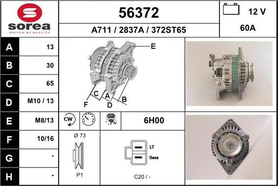 EAI 56372 - Generator alexcarstop-ersatzteile.com