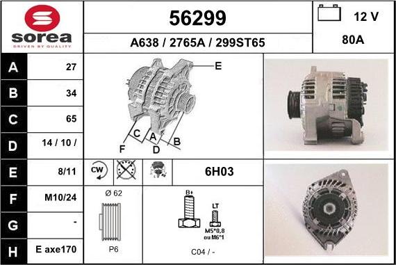 EAI 56299 - Generator alexcarstop-ersatzteile.com