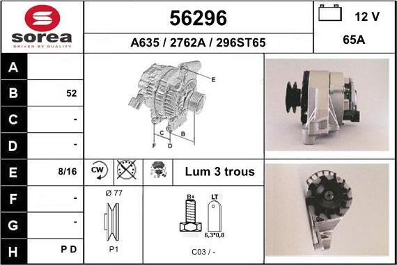 EAI 56296 - Generator alexcarstop-ersatzteile.com