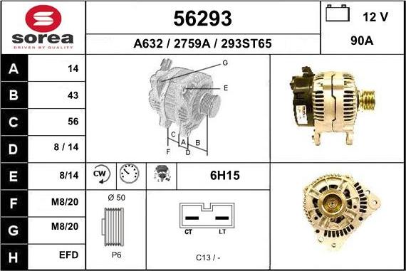 EAI 56293 - Generator alexcarstop-ersatzteile.com