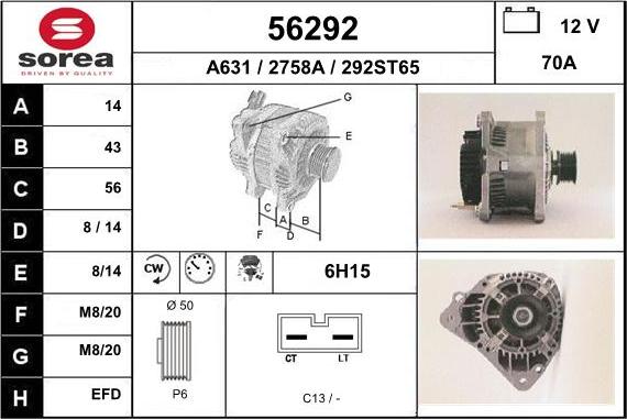 EAI 56292 - Generator alexcarstop-ersatzteile.com