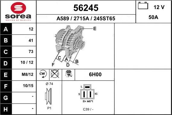 EAI 56245 - Generator alexcarstop-ersatzteile.com