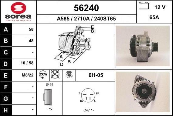 EAI 56240 - Generator alexcarstop-ersatzteile.com