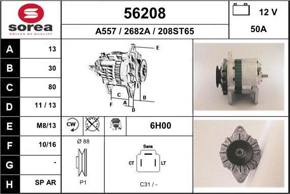 EAI 56208 - Generator alexcarstop-ersatzteile.com