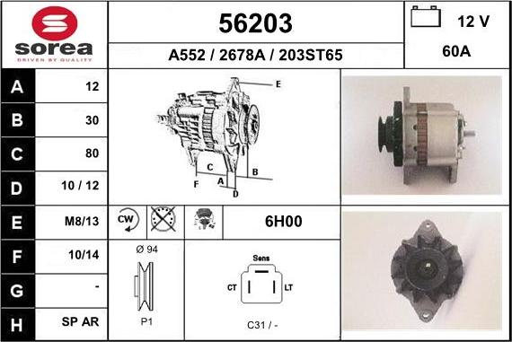 EAI 56203 - Generator alexcarstop-ersatzteile.com