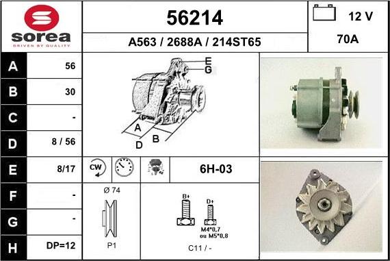 EAI 56214 - Generator alexcarstop-ersatzteile.com