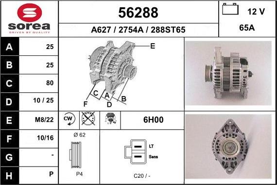 EAI 56288 - Generator alexcarstop-ersatzteile.com