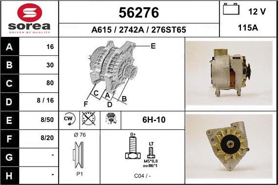 EAI 56276 - Generator alexcarstop-ersatzteile.com