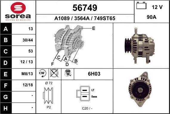 EAI 56749 - Generator alexcarstop-ersatzteile.com