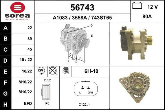 EAI 56743 - Generator alexcarstop-ersatzteile.com