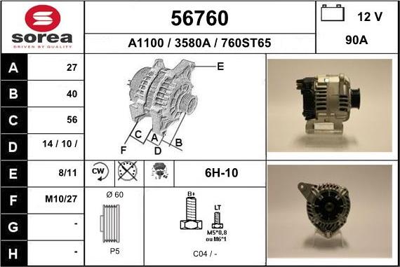 EAI 56760 - Generator alexcarstop-ersatzteile.com