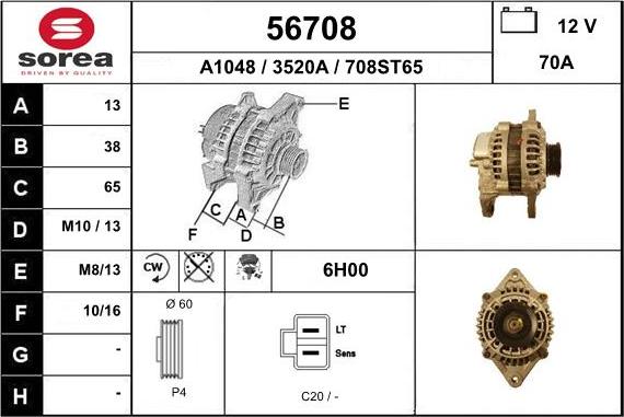 EAI 56708 - Generator alexcarstop-ersatzteile.com