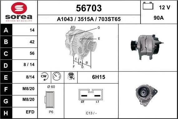 EAI 56703 - Generator alexcarstop-ersatzteile.com